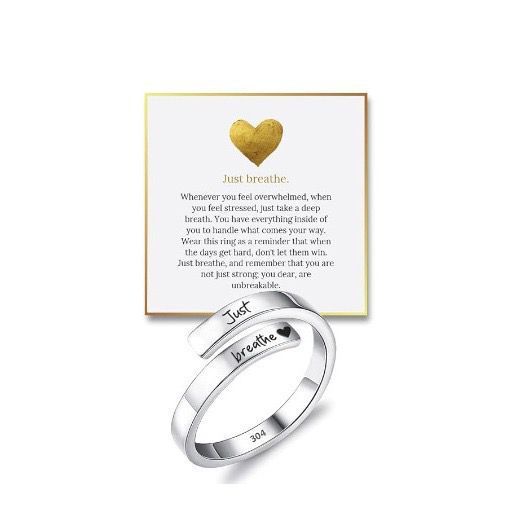 Alevura LoveBand™ — Adjustable Black Letter Ring