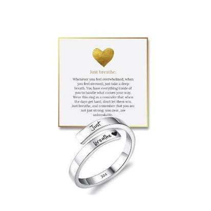 Alevura LoveBand™ — Adjustable Black Letter Ring