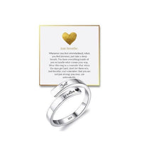 Alevura LoveBand™ — Adjustable Black Letter Ring