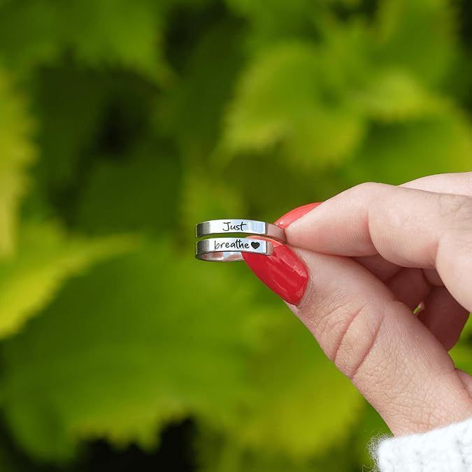 Alevura LoveBand™ — Adjustable Black Letter Ring